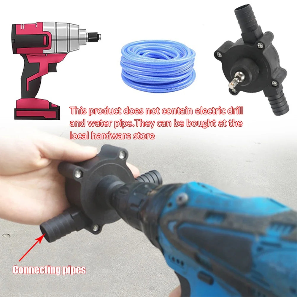 Portable Electric Drill Pump for Fluid Transfer - Self-Priming Liquid Pump for Household and Car Use