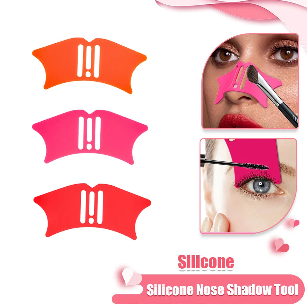 Silicone Nose Shadow Tool Nose Contour Stencil Multifunctional Eyeliner Assist Eyelash Extension Pads Makeup Helper Makeup Tools