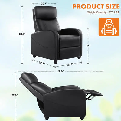 【Deals for You Days】Sweetfurniture Recliner Chair for Living Room, Massage Recliner Chair Winback Single Sofa Home Theater Chairs Adjustable Modern Reclining Chair with Padded Seat Backrest for Adults