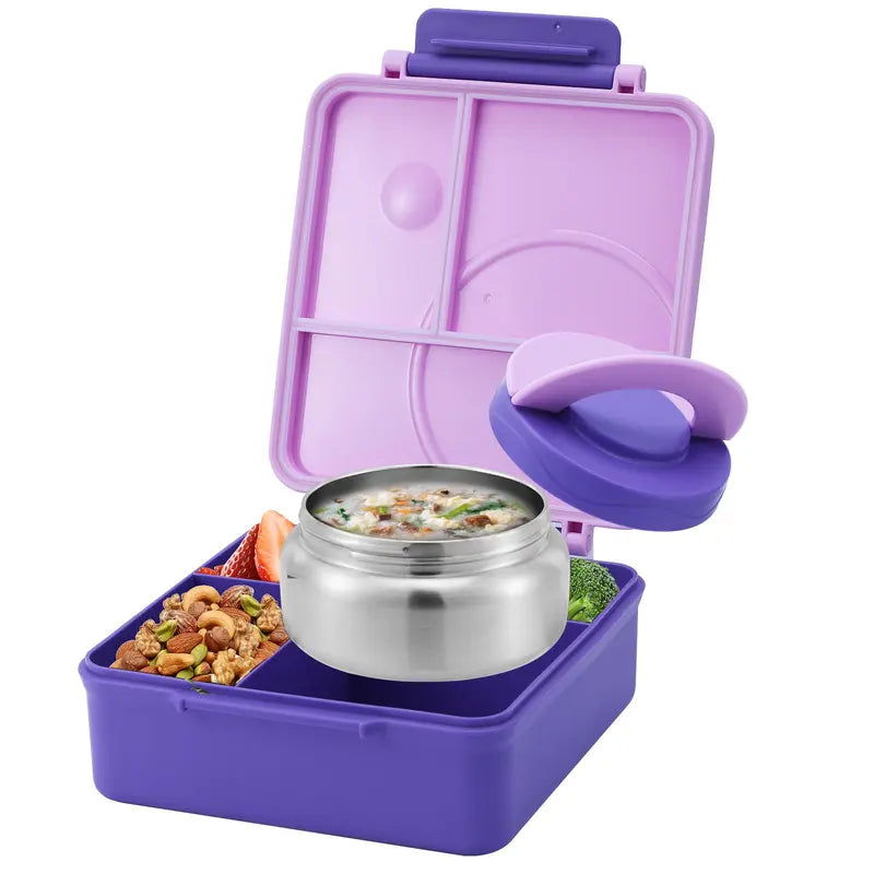 Portable Bento Box Lunch Container with Soup Bowl - Durable Food Storage for Kids and Travel