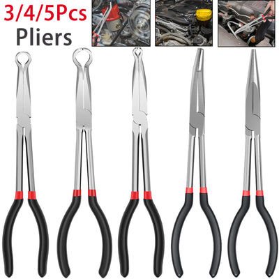 Carbon Steel Hose Gripper Plier Set with Long Handle for Spark Plug and Radiator Hose Clamp Removal