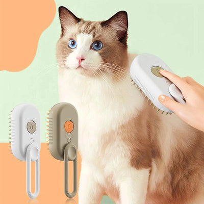 Cat Steam Brush, 3 in 1 Self Cleaning Cat Steamy Pet Brush Steamer Brush for Massage for Removing Tangled and Loosse Hair (Light Green)