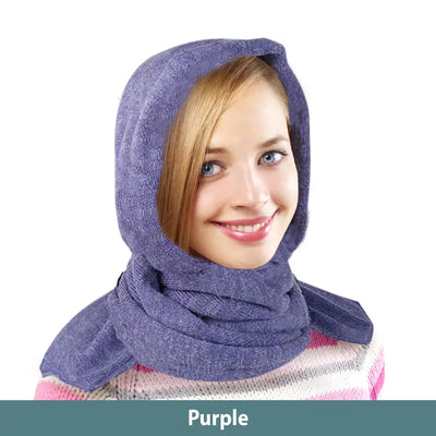 35° below 3-In-1 Hooded Scarf Is Warm and Cozy. Wear as a Scarf, Hoodie and Wrap. Lined with Soft Microfleece and Acrylic Knit. Keeps You Comfortable and Warm in Cool Weather. Easy to Wear, 53” Scarf Length Wraps Easily around Neck and Shoulders.