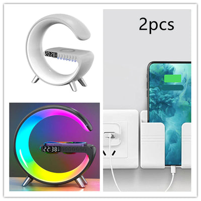 New Intelligent G Shaped LED Lamp Bluetooth Speake Wireless Charger Atmosphere Lamp App Control for Bedroom Home Decor