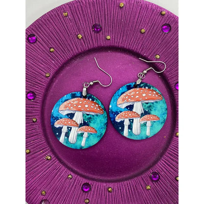 Mushroom Forest Earrings. Shroom Earrings. Unique Jewelery, Fairy Garden