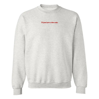 Embroidered Crewneck Sweatshirt with 'I'll Just Have a Diet Coke' Design