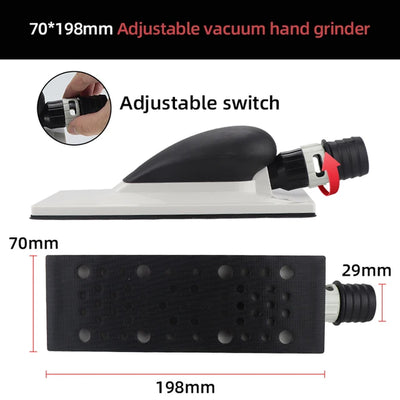 Handheld Manual Sander with Dust Extraction for Metal and Wood Work