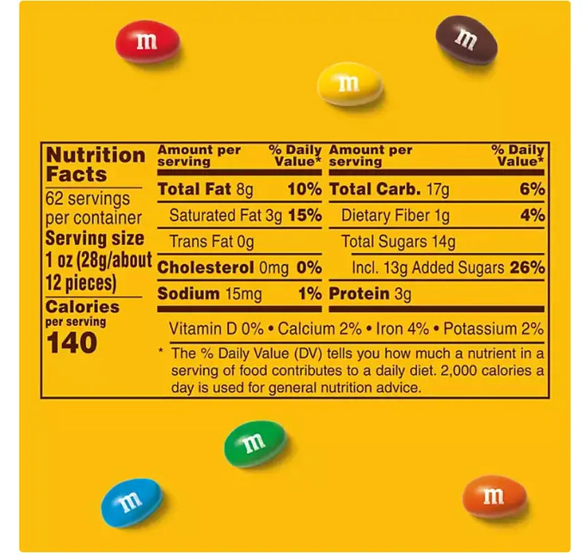 M&M'S Peanut Milk Chocolate Candy - 62 Ounce Jar