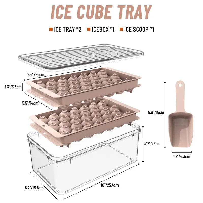 Ice Ball Mold Set with Ice Cube Tray, Scoop, and Storage Box - Perfect Dad Gift for Home Kitchen, Summer Gadgets