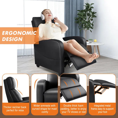 【Deals for You Days】Sweetfurniture Recliner Chair for Living Room, Massage Recliner Chair Winback Single Sofa Home Theater Chairs Adjustable Modern Reclining Chair with Padded Seat Backrest for Adults