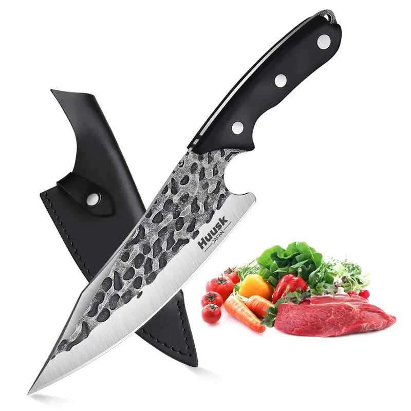 Huusk Chef Knife - High Carbon Steel Viking Boning Knife with Sheath