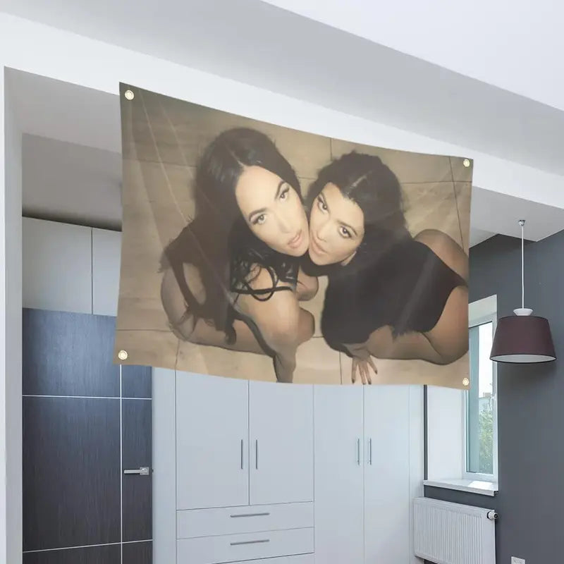 Meghan & Kourtney Flag Tapestry for Bedroom Living Funny Decor Gift Hanging