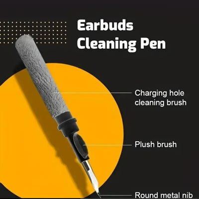 Universal Portable Mini Headset Cleaning Pen with Cap - Bluetooth-Compatible Earbuds Cleaning Tool