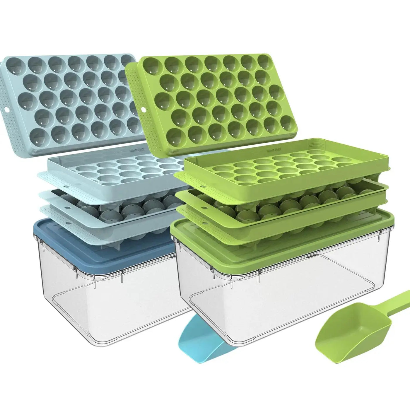 Ice Ball Mold Set with Ice Cube Tray, Scoop, and Storage Box - Perfect Dad Gift for Home Kitchen, Summer Gadgets