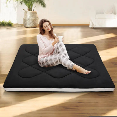 Japanese Floor Mattress Futon Mattress, 3.5" Thick Sleeping Pad, Foldable Roll-Up Mattress for Kids Floor Lounger, Bed, Couches, and Sofas