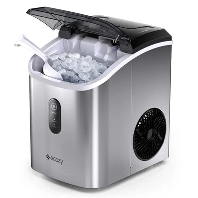 Ice Maker, Nugget Sonic Ice Maker Countertop - Chewable Pellet Ice Cubes, 33 Lbs Daily Output, Stainless Steel Housing, Self-Cleaning Ice Machine with Ice Bags for Parties, Kitchen, Bar, Office Utensils