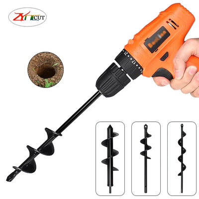 Garden Planter Spiral Drill Bit with Hex Shaft Auger for Yard Gardening - Planting Post Hole Digger