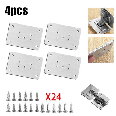 Kitchen Cupboard Door Hinge Repair Plate Kit with Mounting Plate and Fixing Brackets