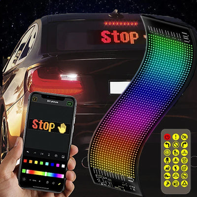 LED Matrix Pixel Panel for Car DIY RGB Lighting with Scrolling Text and Bluetooth APP Control