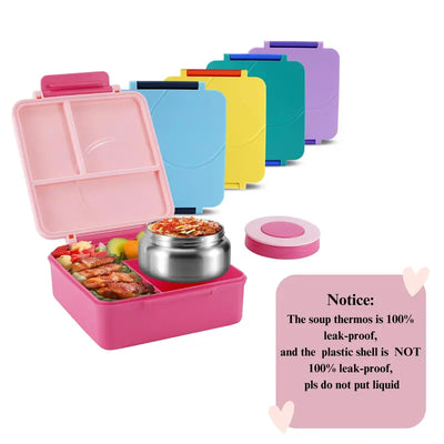 Portable Bento Box Lunch Container with Soup Bowl - Durable Food Storage for Kids and Travel