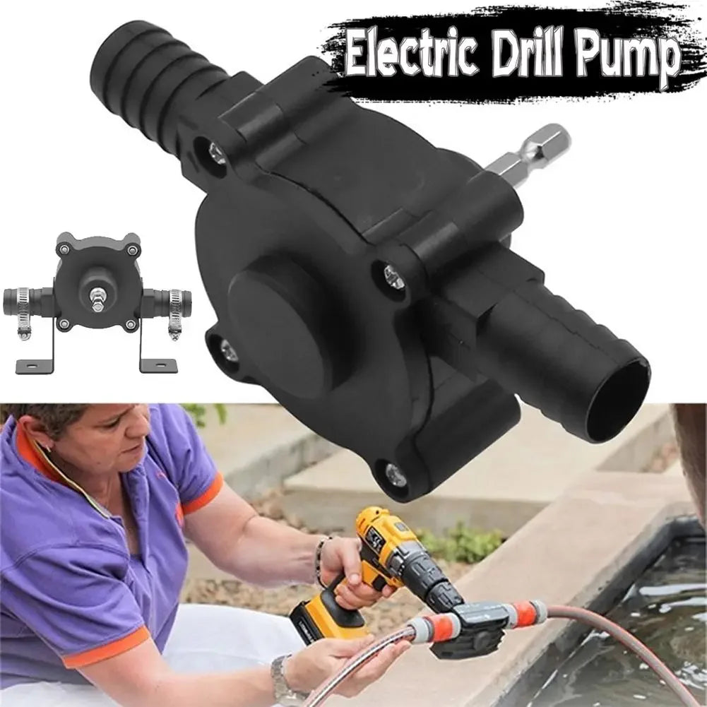 Portable Electric Drill Pump for Fluid Transfer - Self-Priming Liquid Pump for Household and Car Use