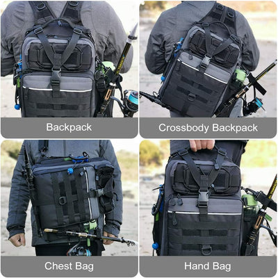 Fishing Backpack with Rod Holder Fishing Tackle Bag Fishing Gear Bag