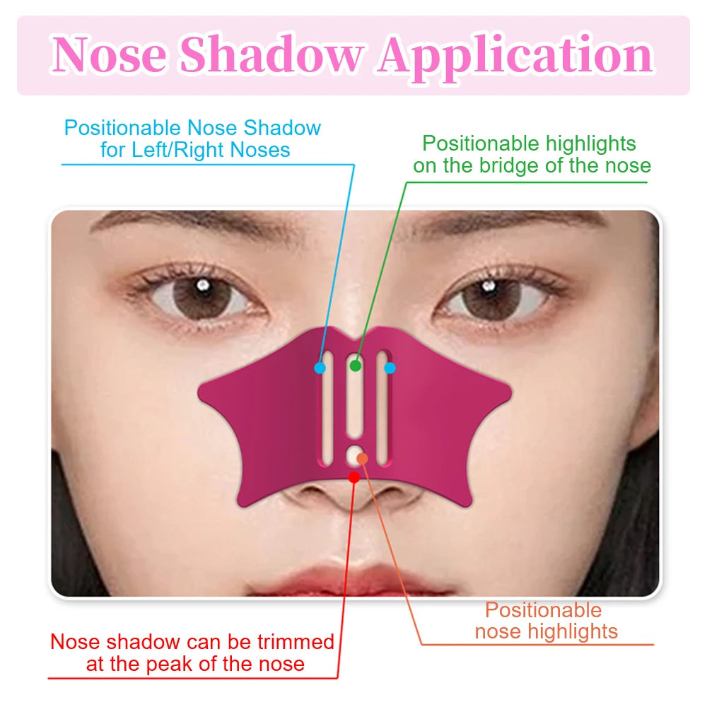 Silicone Nose Shadow Tool Nose Contour Stencil Multifunctional Eyeliner Assist Eyelash Extension Pads Makeup Helper Makeup Tools