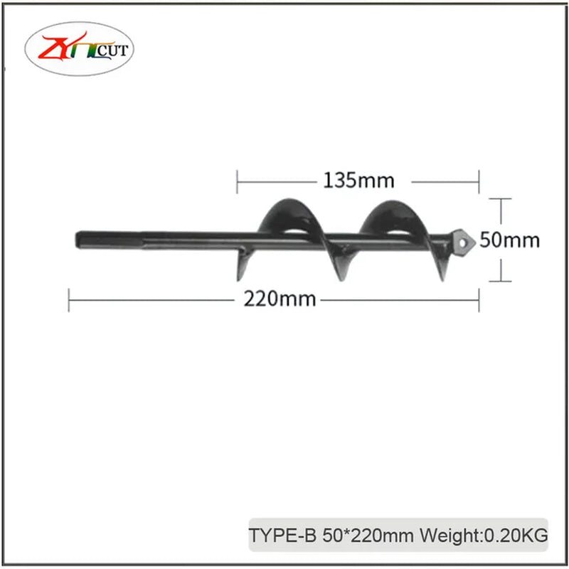 Garden Planter Spiral Drill Bit with Hex Shaft Auger for Yard Gardening - Planting Post Hole Digger