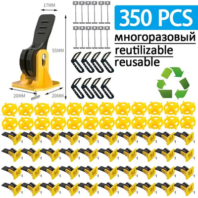 Floor Tile Leveling System Clips Set - Professional Tile Leveler Kit for Flat Ceramic Wall Construction