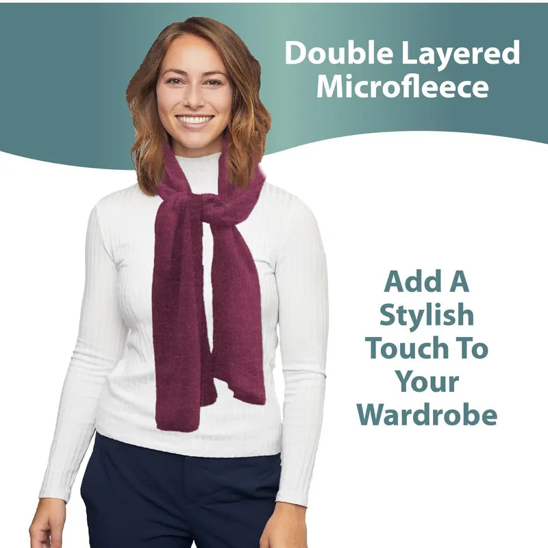 35° below 3-In-1 Hooded Scarf Is Warm and Cozy. Wear as a Scarf, Hoodie and Wrap. Lined with Soft Microfleece and Acrylic Knit. Keeps You Comfortable and Warm in Cool Weather. Easy to Wear, 53” Scarf Length Wraps Easily around Neck and Shoulders.