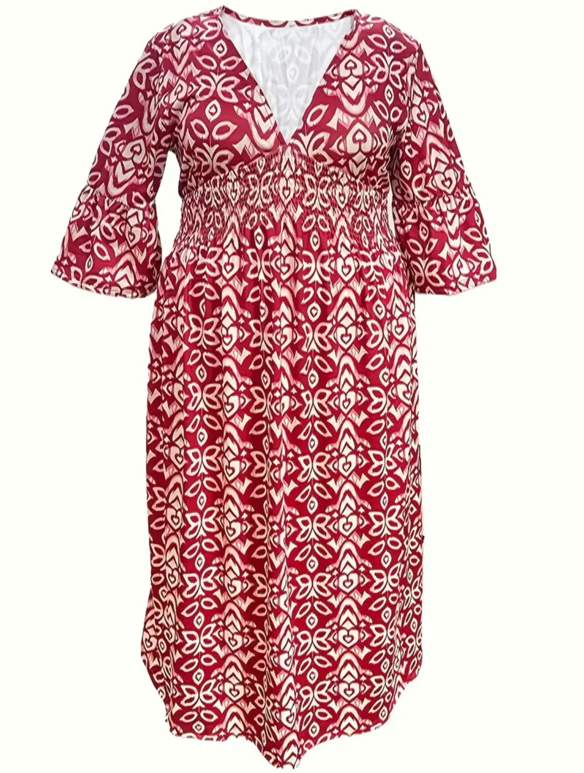 2024 Summer Bohemian Casual V-Neck Floral Wrap Dress for Women