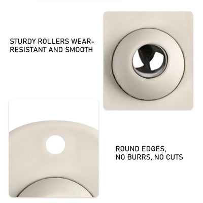 Stainless Steel Mini Swivel Wheel Self-Adhesive Casters with 360 Degree Swivel for Furniture and Storage Box