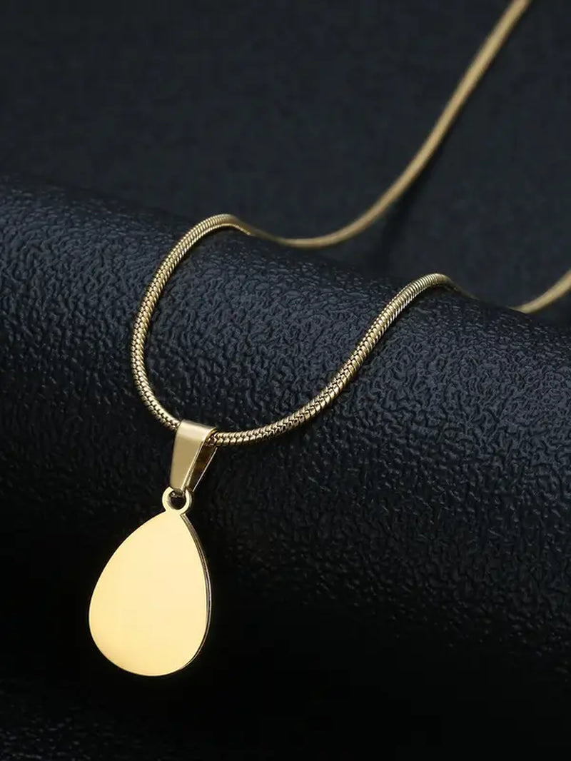 Elegant Water Drop Shaped Artificial Zircon Decor Pendant Necklace for Women, Trendy All-Match & Exquisite Stainless Steel Jewelry for Birthday Gift for Women without Box