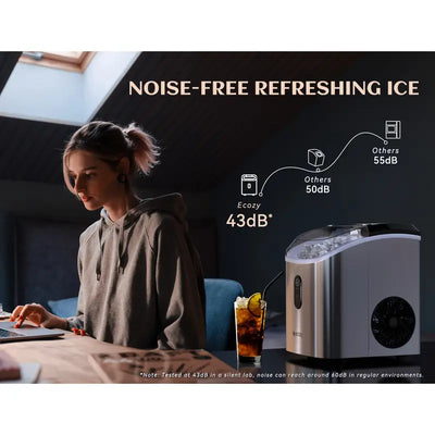 Ice Maker, Nugget Sonic Ice Maker Countertop - Chewable Pellet Ice Cubes, 33 Lbs Daily Output, Stainless Steel Housing, Self-Cleaning Ice Machine with Ice Bags for Parties, Kitchen, Bar, Office Utensils