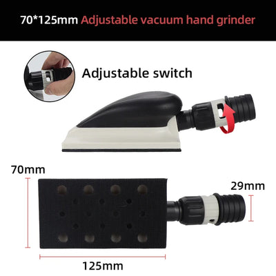 Handheld Manual Sander with Dust Extraction for Metal and Wood Work