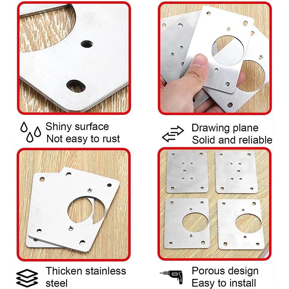 Kitchen Cupboard Door Hinge Repair Plate Kit with Mounting Plate and Fixing Brackets