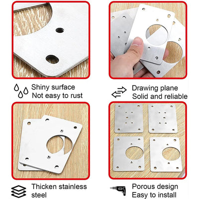 Kitchen Cupboard Door Hinge Repair Plate Kit with Mounting Plate and Fixing Brackets