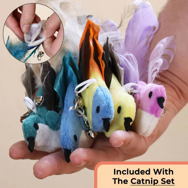 Interactive Bird Simulation Cat Toy Set with Realistic Bird Impression