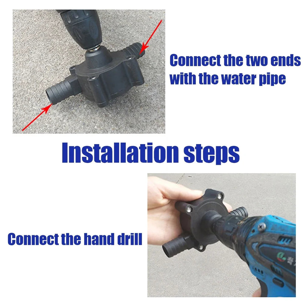 Portable Electric Drill Pump for Fluid Transfer - Self-Priming Liquid Pump for Household and Car Use