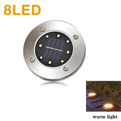 8/20LED Solar Power Disk Light Outdoor Garden Solar Underground Light Deck Light Spotlight Buried Solar Led Lamp Garden Decor