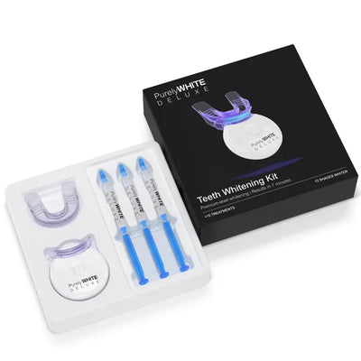 Purelywhite Teeth Whitening Kit | Advanced 10X LED Light, Instant Whitening, Stain Remover