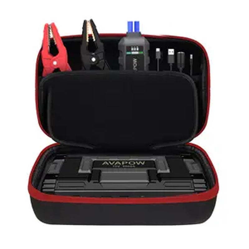 AVAPOW 6000A Car Battery Jump Starter(For All Gas or up to 12L Diesel) Powerful Car Jump Starter with Dual USB Quick Charge and DC Output,12V Jump Pack with Built-In LED Bright Light Batteryjumper Power Tools