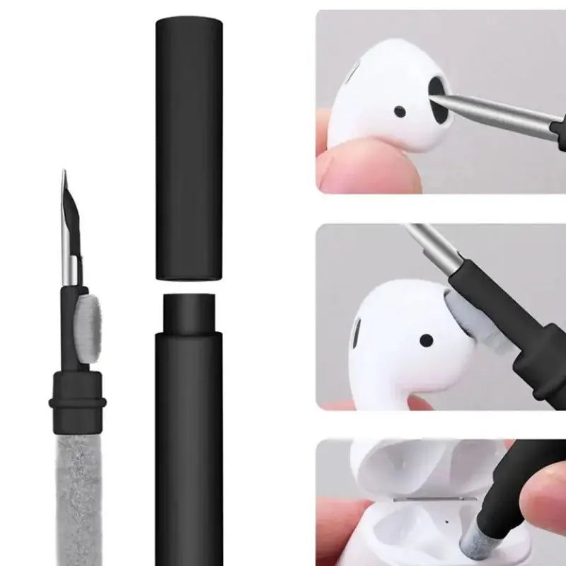 Universal Portable Mini Headset Cleaning Pen with Cap - Bluetooth-Compatible Earbuds Cleaning Tool