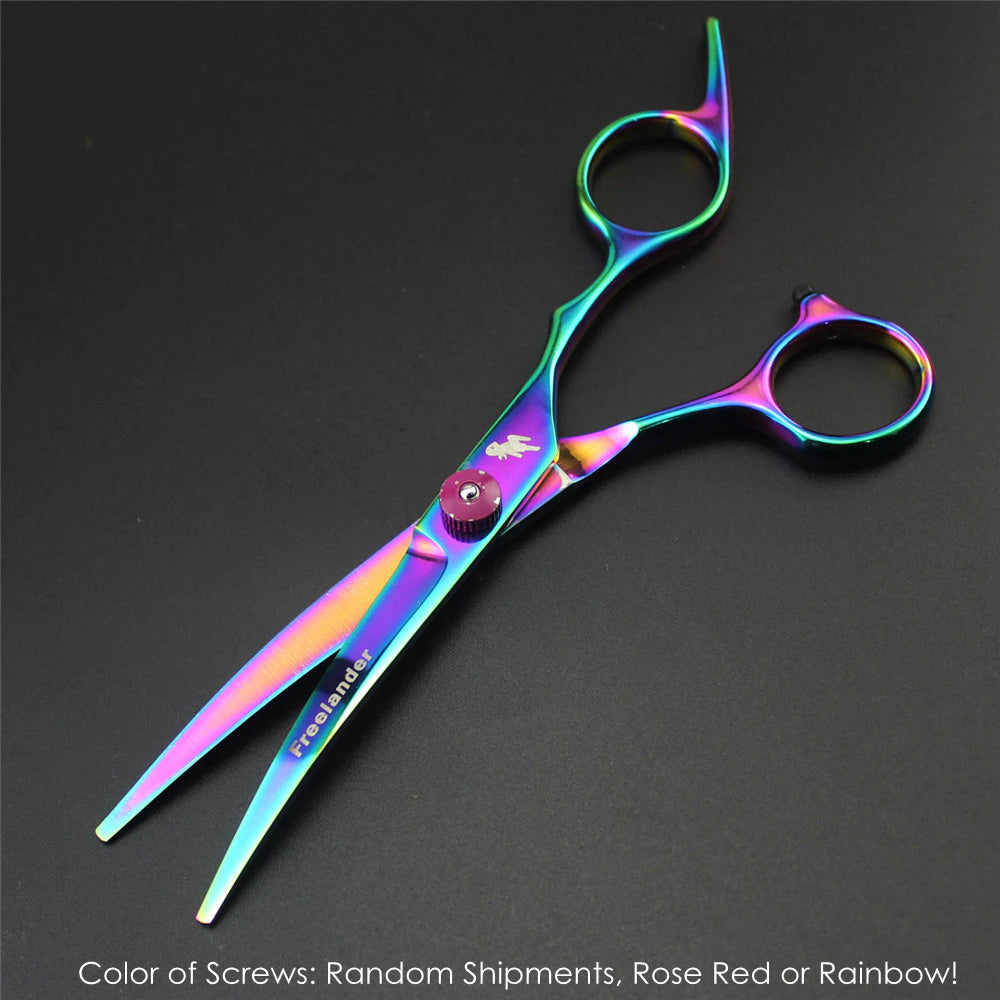 Professional 7.0 Inch Pet Grooming Scissors Set with Straight, Thinning, and Curved Shears + Comb