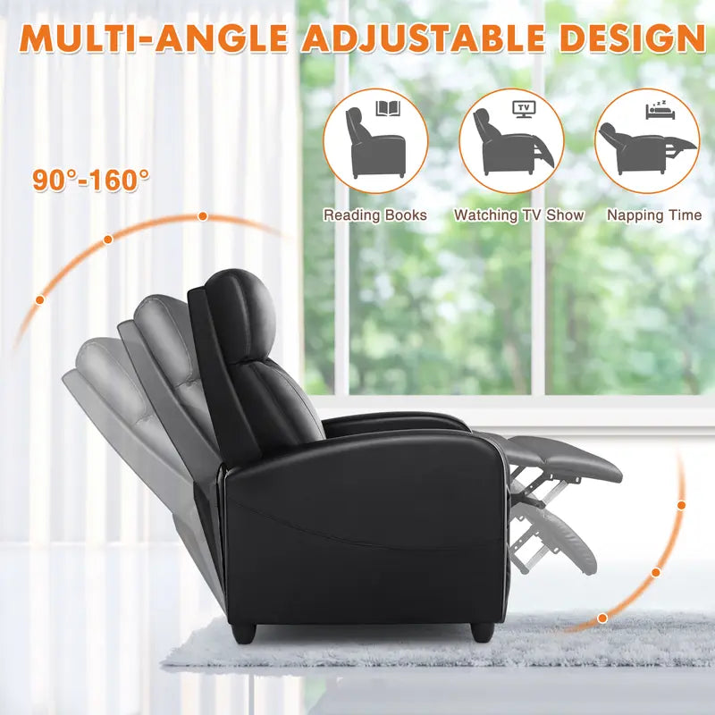 【Deals for You Days】Sweetfurniture Recliner Chair for Living Room, Massage Recliner Chair Winback Single Sofa Home Theater Chairs Adjustable Modern Reclining Chair with Padded Seat Backrest for Adults