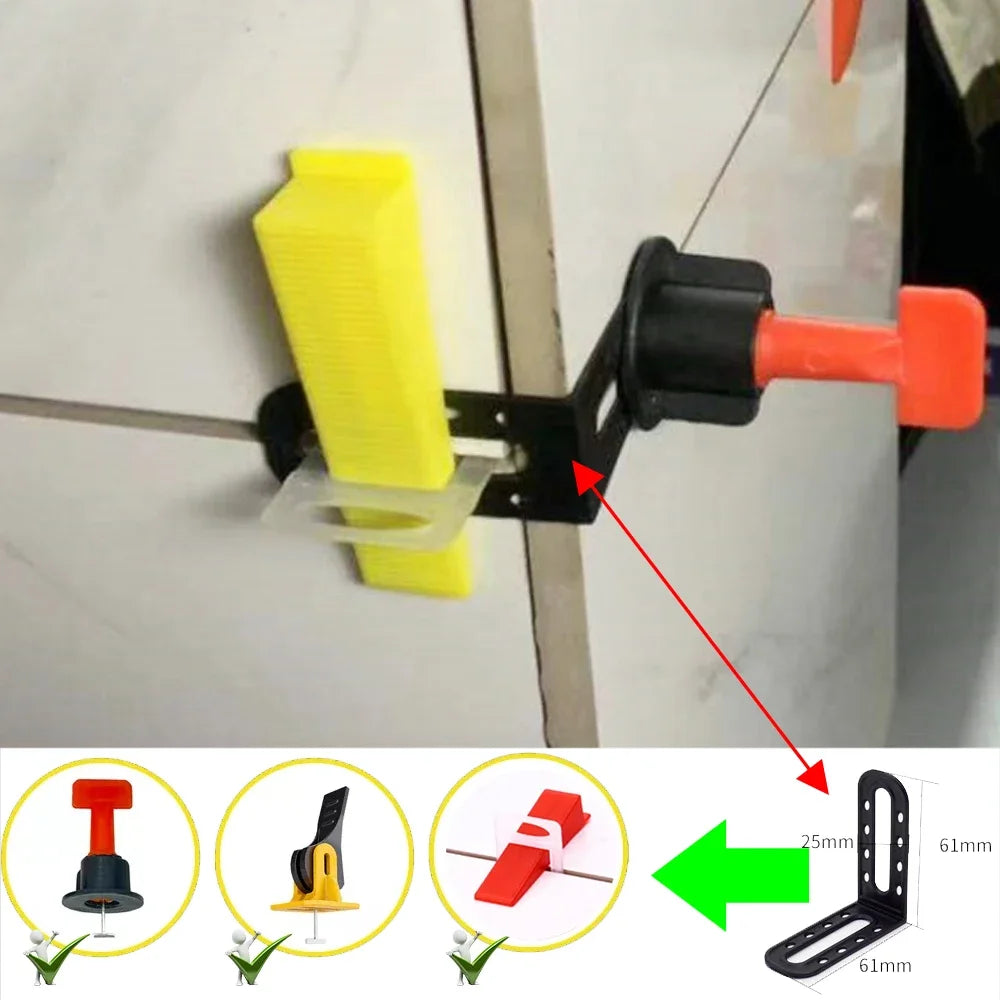 Floor Tile Leveling System Clips Set - Professional Tile Leveler Kit for Flat Ceramic Wall Construction