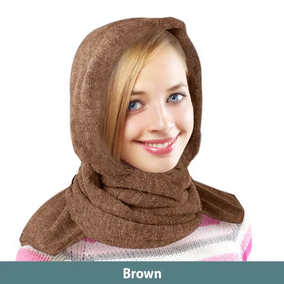 35° below 3-In-1 Hooded Scarf Is Warm and Cozy. Wear as a Scarf, Hoodie and Wrap. Lined with Soft Microfleece and Acrylic Knit. Keeps You Comfortable and Warm in Cool Weather. Easy to Wear, 53” Scarf Length Wraps Easily around Neck and Shoulders.