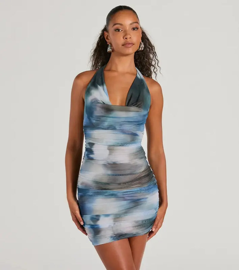 Cowl Neck Bodycon Mini Dress for Making a Statement