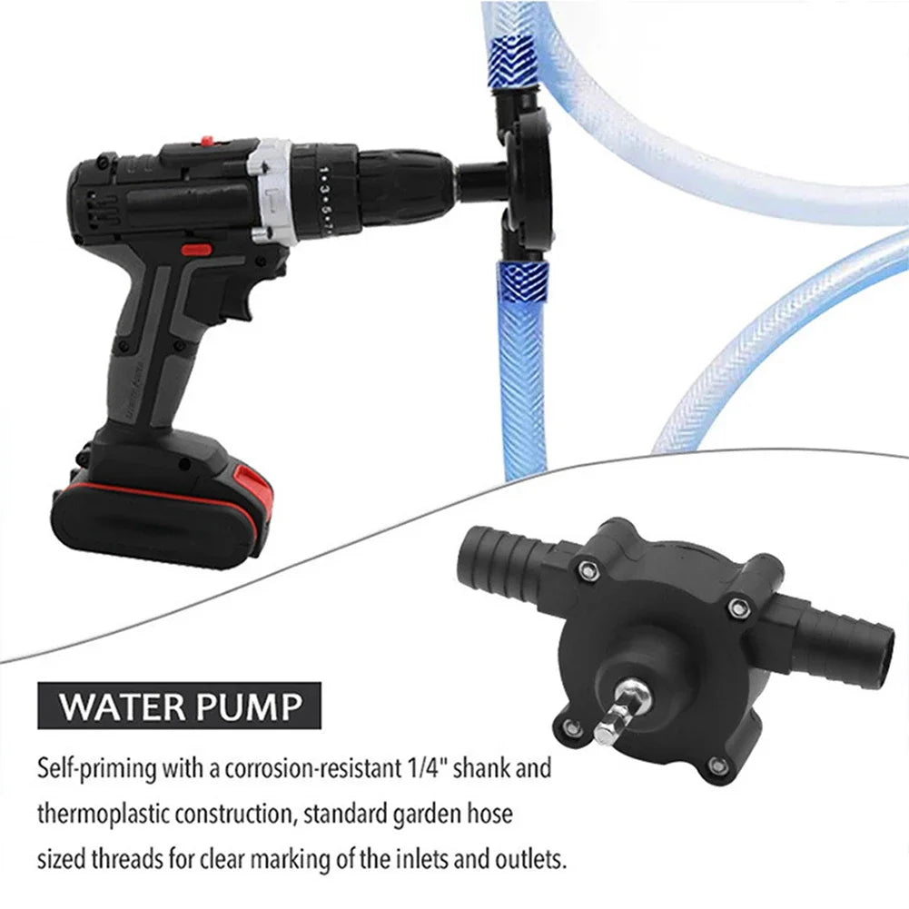 Portable Electric Drill Pump for Fluid Transfer - Self-Priming Liquid Pump for Household and Car Use