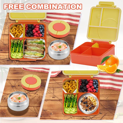 Portable Bento Box Lunch Container with Soup Bowl - Durable Food Storage for Kids and Travel